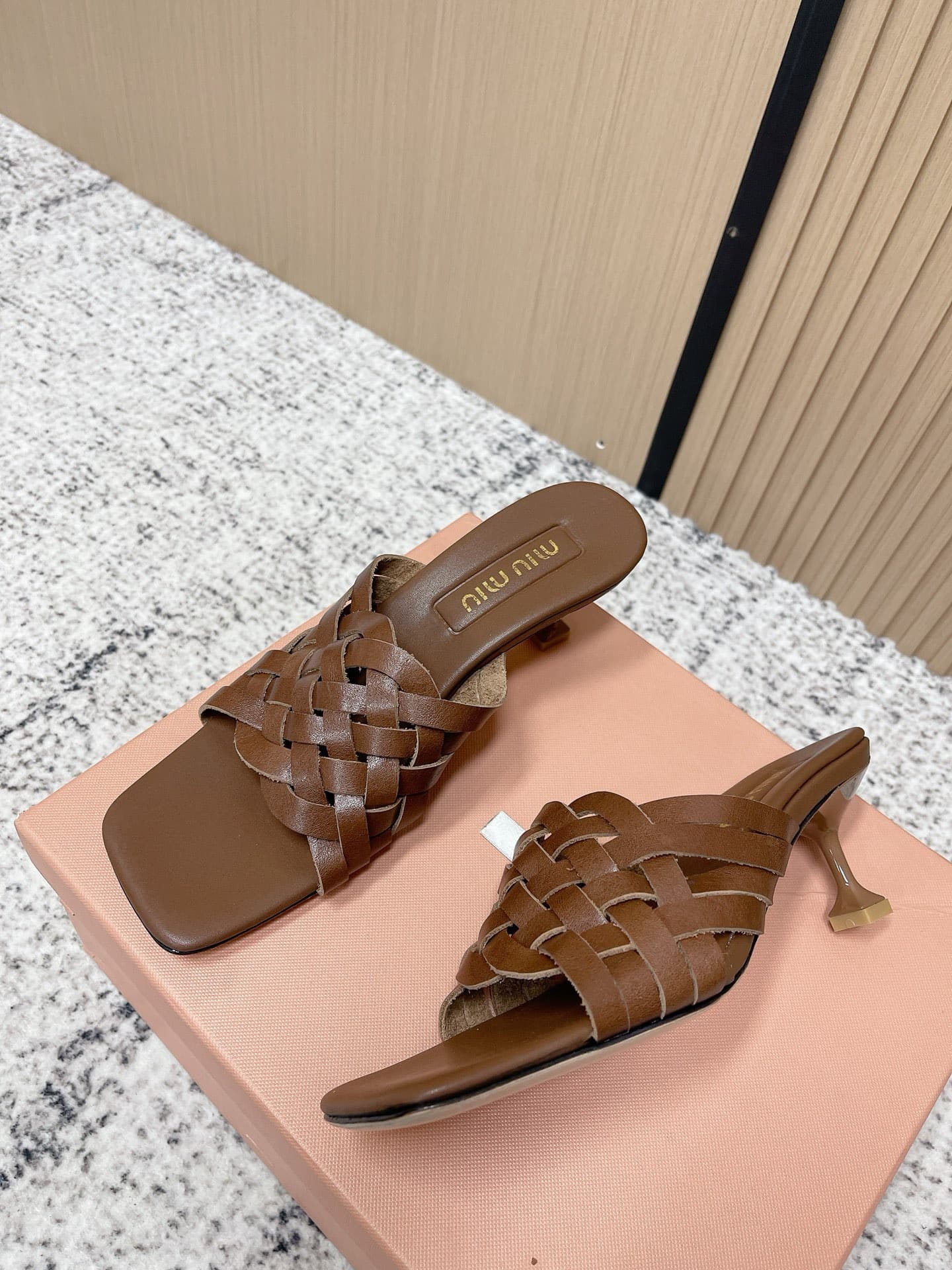 2026 Miu Miu Women Slippers High Heel 5cm