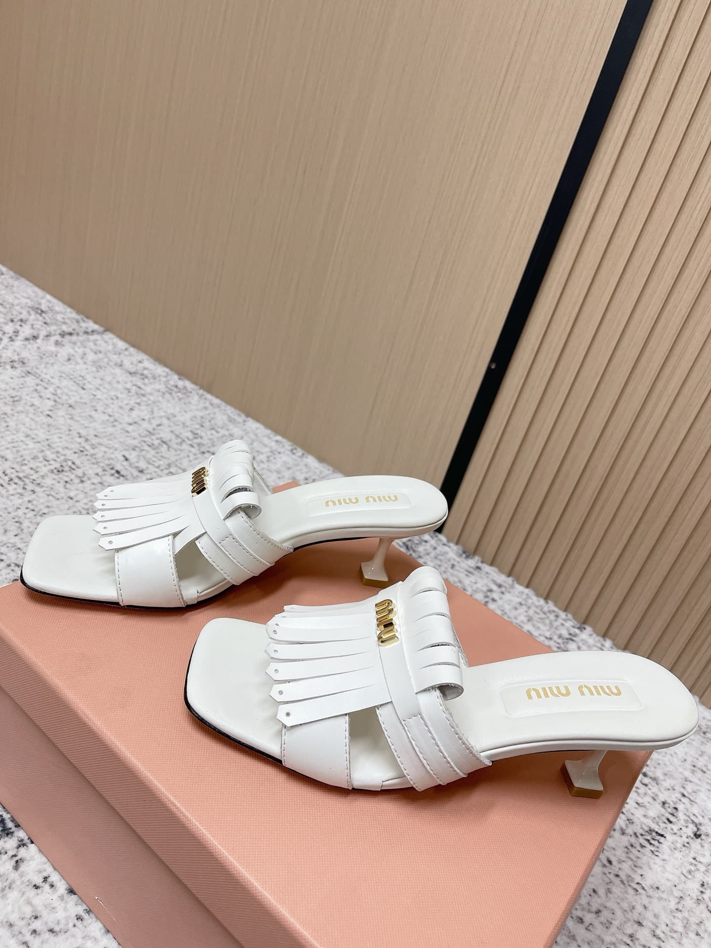 2026 Miu Miu Women Slippers High Heel 5cm