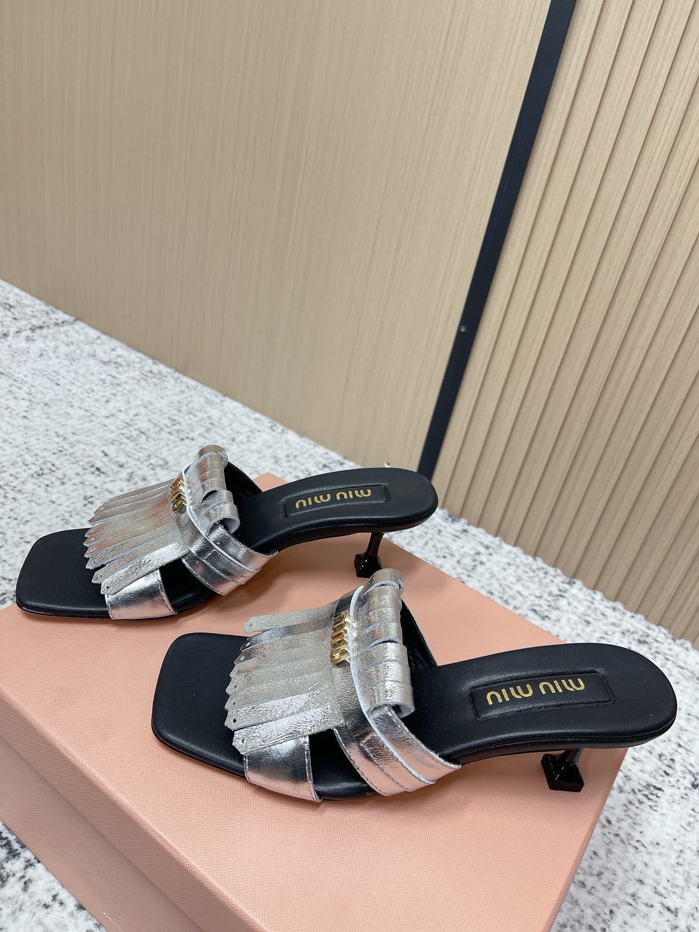 2026 Miu Miu Women Slippers High Heel 5cm