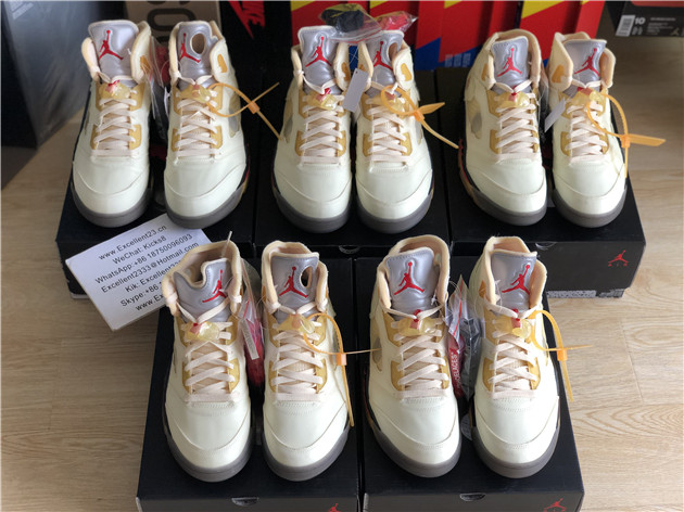 Off White X Nike Air Jordan 5 Sail