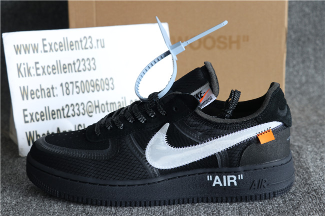 Authentic 2018 Off White X Nike Air Force 1 Low Black