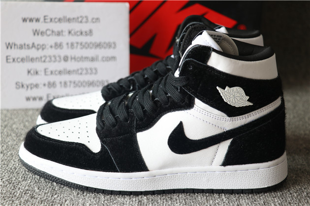 Nike Air Jordan 1 Rero Plush Black White GS