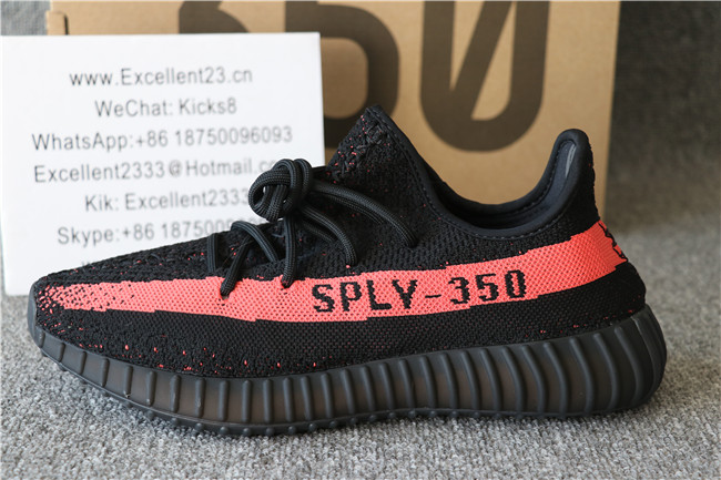 Authentic Adidas Yeezy Boost 350 V2 Black And Red