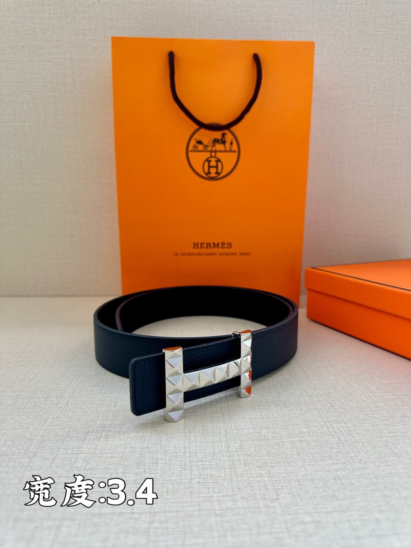 Hermes Man 3.4cm Belt