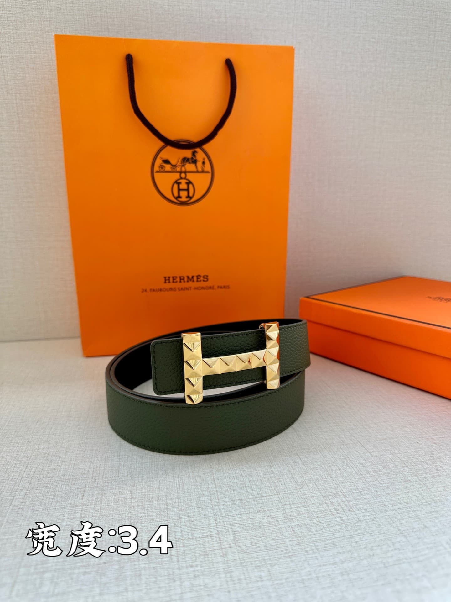 Hermes Man 3.4cm Belt