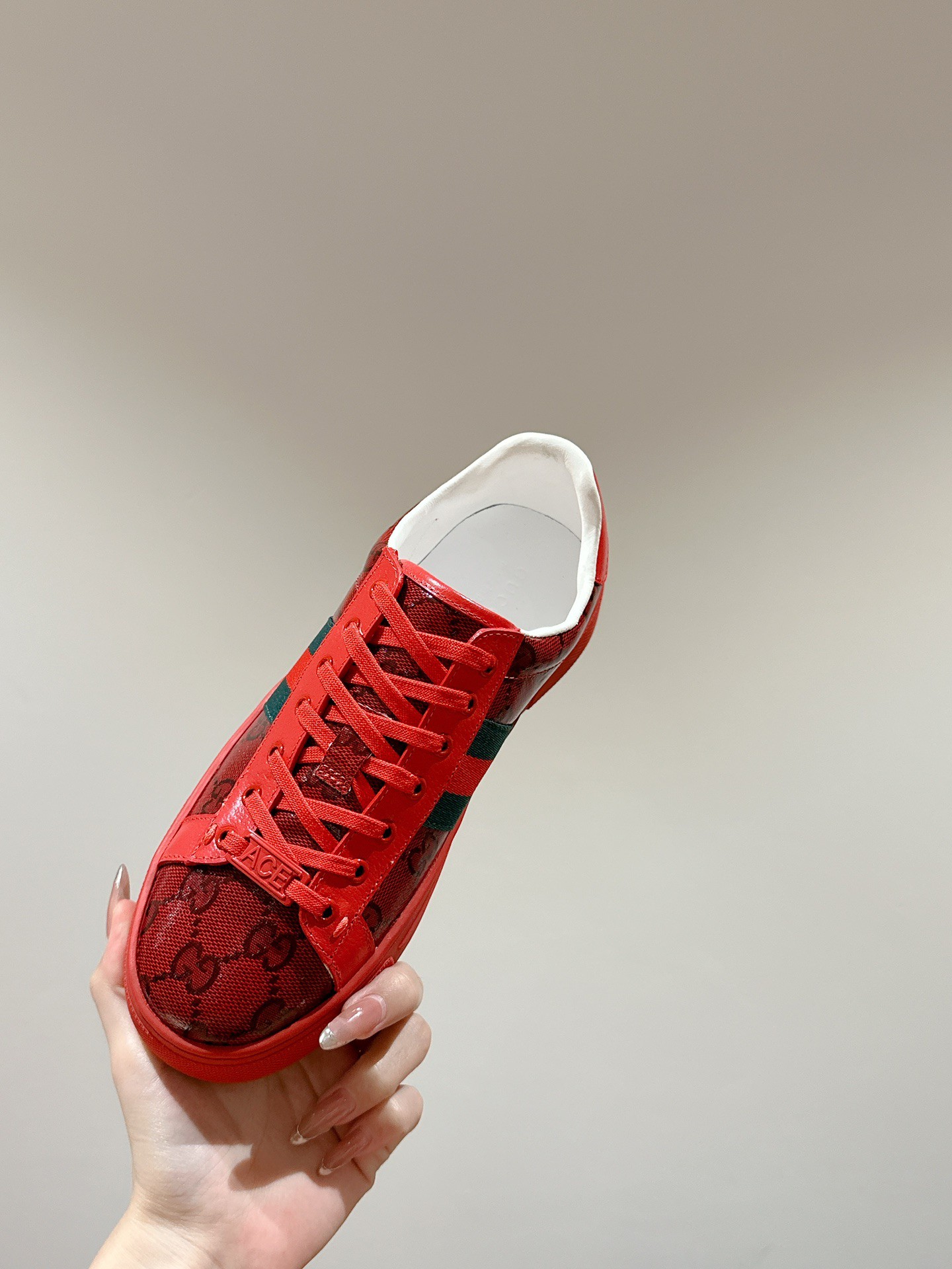 Gucci Ace Couple Shoes Heel High3cm