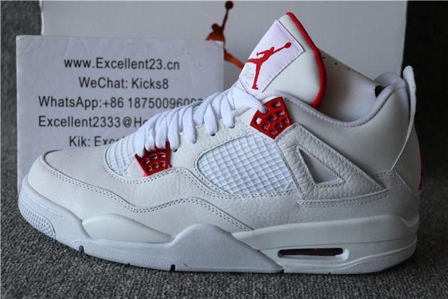 Nike Air Jordan 4 Retro White Metallic Red