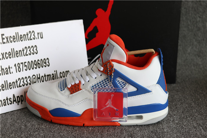 Authentic Nike Air Jordan 4 White Orange