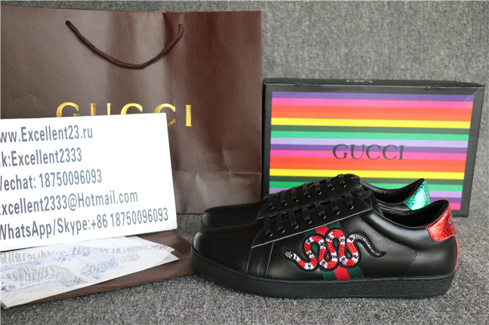 Gucci Ace Black Snakeskin