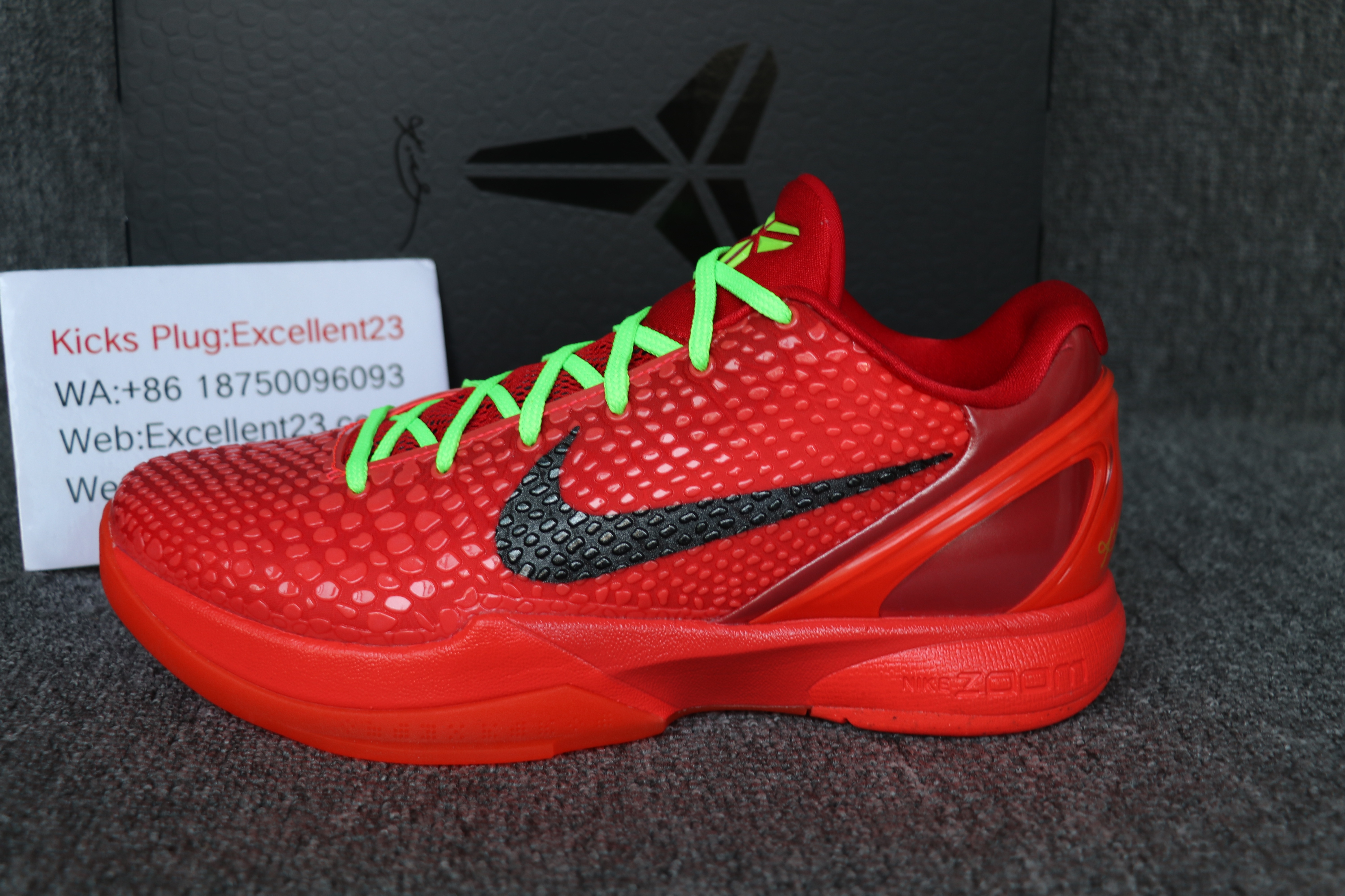 Nike Kobe Bryant 6 RED Reverse Grinch