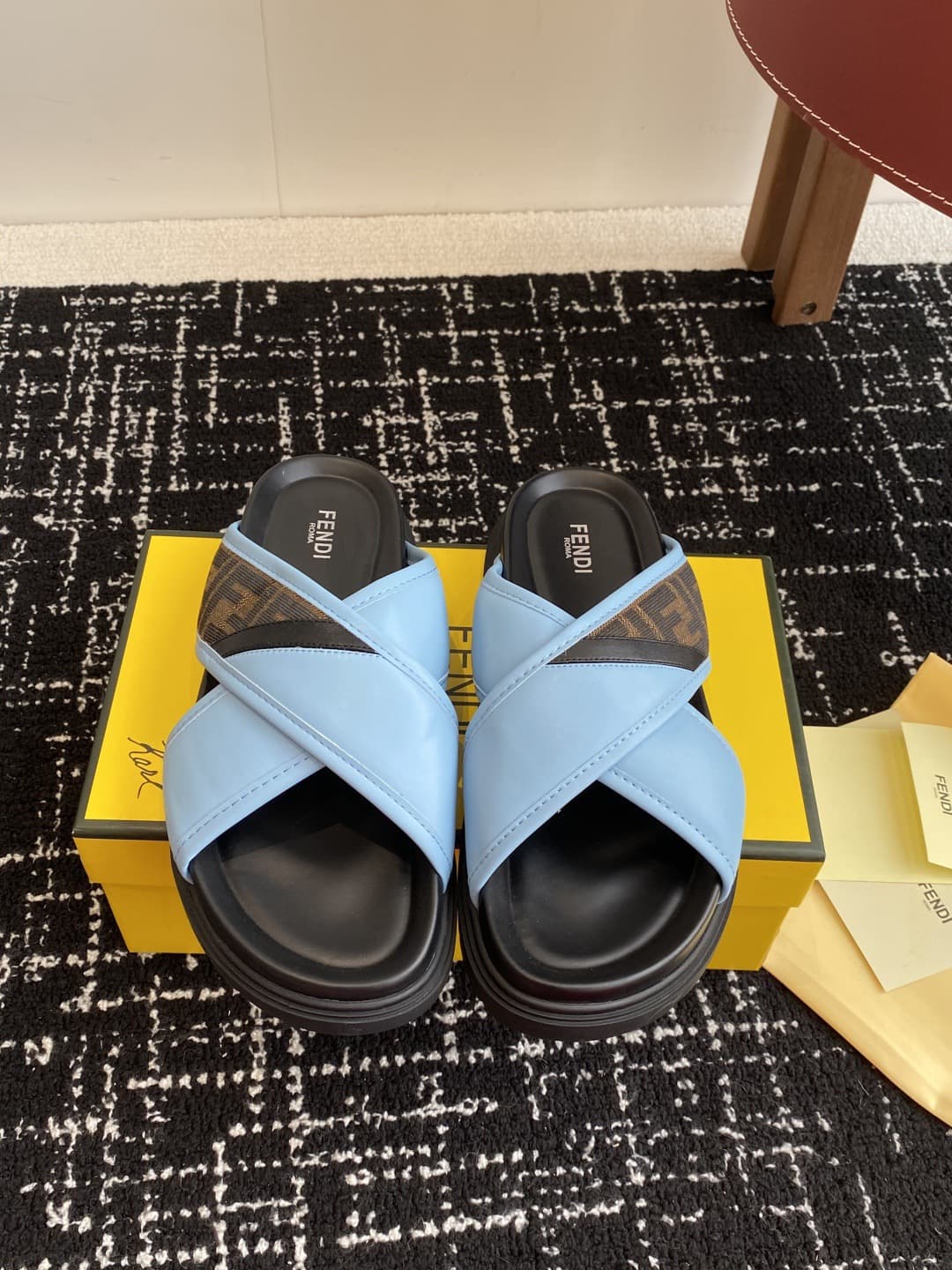 Fendi Man Slippers Heel High 3.0cm