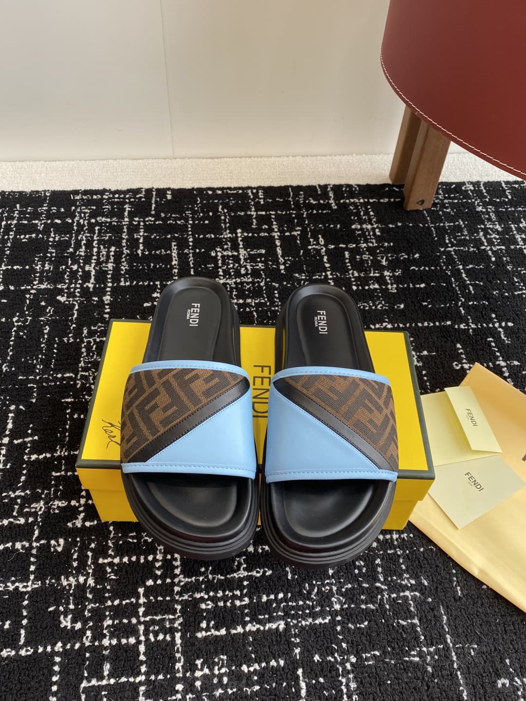 Fendi Man Slippers Heel High 3.0cm