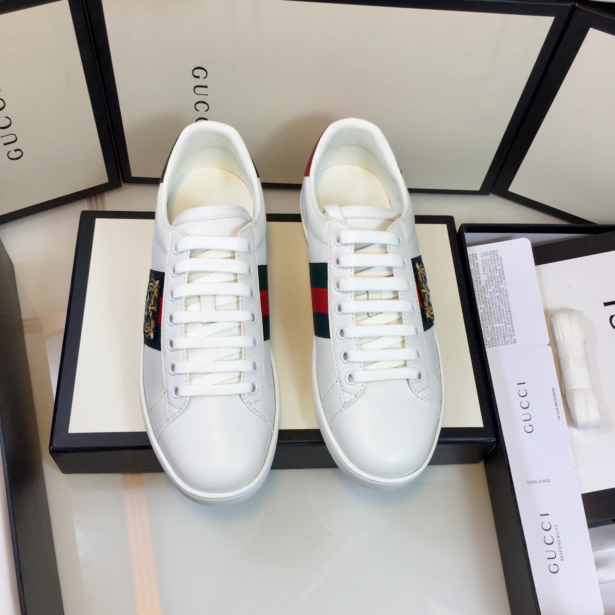 Gucci Ace Couple Shoes Heel High3cm