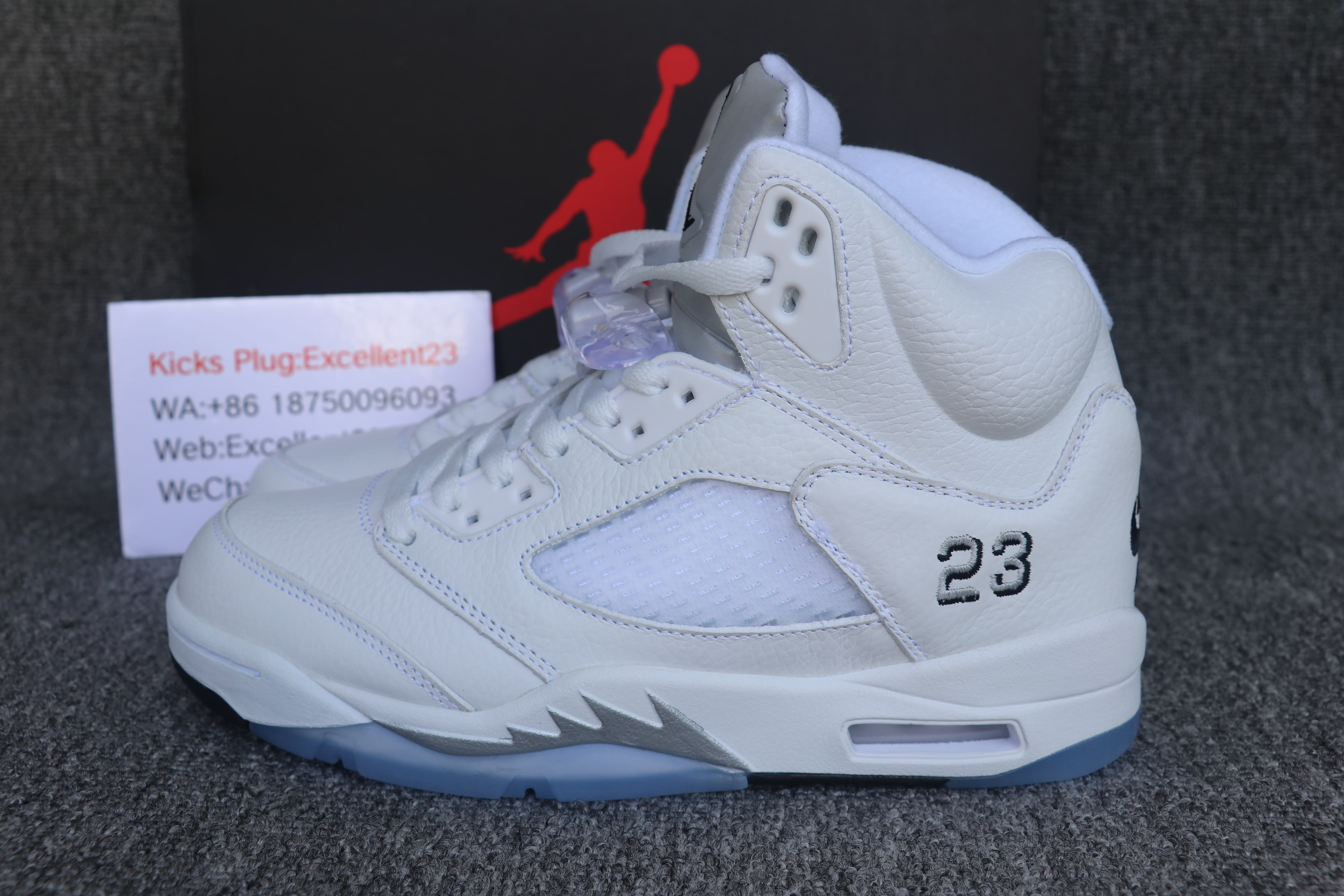 Air Jordan 5 Metallic White